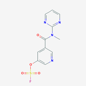 molecular formula C11H9FN4O4S B2776136 2-[(5-Fluorosulfonyloxypyridine-3-carbonyl)-methylamino]pyrimidine CAS No. 2418644-09-2