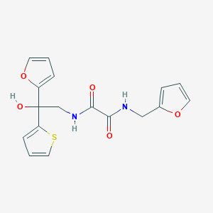 molecular formula C17H16N2O5S B2776162 N-[2-(furan-2-yl)-2-hydroxy-2-(thiophen-2-yl)ethyl]-N'-[(furan-2-yl)methyl]ethanediamide CAS No. 1902989-23-4