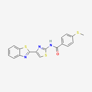 molecular formula C18H13N3OS3 B2776169 N-[4-(1,3-benzothiazol-2-yl)-1,3-thiazol-2-yl]-4-(methylsulfanyl)benzamide CAS No. 896353-07-4