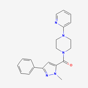 (1-methyl-3-phenyl-1H-pyrazol-5-yl)(4-(pyridin-2-yl)piperazin-1-yl)methanone