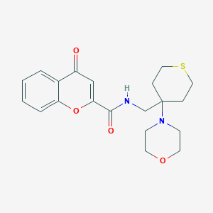 N-[(4-Morpholin-4-ylthian-4-yl)methyl]-4-oxochromene-2-carboxamide