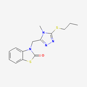 3-((4-methyl-5-(propylthio)-4H-1,2,4-triazol-3-yl)methyl)benzo[d]thiazol-2(3H)-one