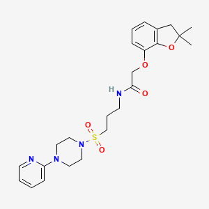 2-((2,2-dimethyl-2,3-dihydrobenzofuran-7-yl)oxy)-N-(3-((4-(pyridin-2-yl)piperazin-1-yl)sulfonyl)propyl)acetamide