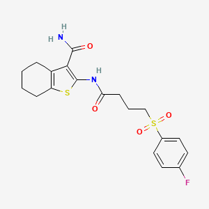 2-(4-((4-Fluorophenyl)sulfonyl)butanamido)-4,5,6,7-tetrahydrobenzo[b]thiophene-3-carboxamide