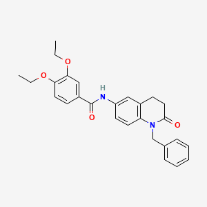 molecular formula C27H28N2O4 B2776256 N-(1-benzyl-2-oxo-1,2,3,4-tetrahydroquinolin-6-yl)-3,4-diethoxybenzamide CAS No. 954660-83-4