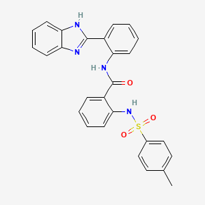 molecular formula C27H22N4O3S B2776260 N-[2-(1H-benzimidazol-2-yl)phenyl]-2-[(4-methylphenyl)sulfonylamino]benzamide CAS No. 202827-58-5