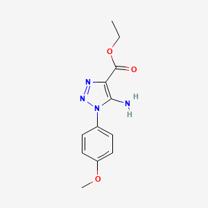 molecular formula C12H14N4O3 B2776262 ethyl 5-amino-1-(4-methoxyphenyl)-1H-1,2,3-triazole-4-carboxylate CAS No. 112881-59-1