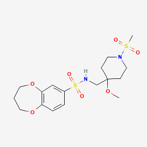 N-[(1-methanesulfonyl-4-methoxypiperidin-4-yl)methyl]-3,4-dihydro-2H-1,5-benzodioxepine-7-sulfonamide