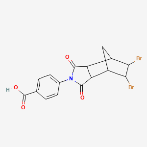molecular formula C16H13Br2NO4 B2776291 4-(5,6-dibromo-1,3-dioxooctahydro-2H-4,7-methanoisoindol-2-yl)benzoic acid CAS No. 101690-99-7