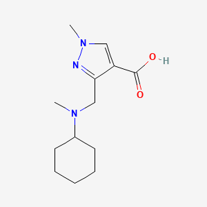 molecular formula C13H21N3O2 B2776297 3-{[cyclohexyl(methyl)amino]methyl}-1-methyl-1H-pyrazole-4-carboxylic acid CAS No. 1975118-96-7