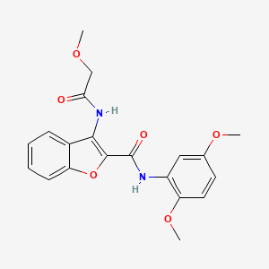 molecular formula C20H20N2O6 B2776303 N-(2,5-dimethoxyphenyl)-3-(2-methoxyacetamido)-1-benzofuran-2-carboxamide CAS No. 888464-58-2