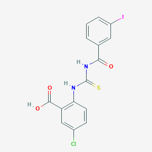 molecular formula C15H10ClIN2O3S B2776310 5-CHLORO-2-({[(3-IODOPHENYL)FORMAMIDO]METHANETHIOYL}AMINO)BENZOIC ACID CAS No. 531539-93-2