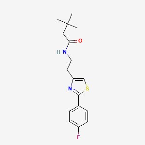 molecular formula C17H21FN2OS B2776327 N-{2-[2-(4-fluorophenyl)-1,3-thiazol-4-yl]ethyl}-3,3-dimethylbutanamide CAS No. 933017-90-4