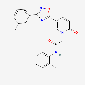 molecular formula C24H22N4O3 B2776376 N-(2-ethylphenyl)-2-{5-[3-(3-methylphenyl)-1,2,4-oxadiazol-5-yl]-2-oxo-1,2-dihydropyridin-1-yl}acetamide CAS No. 1326855-53-1