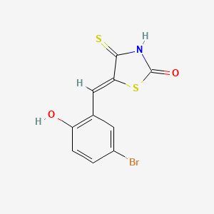 molecular formula C10H6BrNO2S2 B2776382 (Z)-5-(5-bromo-2-hydroxybenzylidene)-4-thioxothiazolidin-2-one CAS No. 1531585-55-3