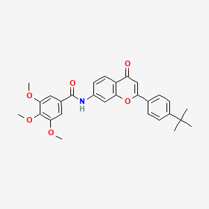 molecular formula C29H29NO6 B2776387 N-[2-(4-tert-butylphenyl)-4-oxo-4H-chromen-7-yl]-3,4,5-trimethoxybenzamide CAS No. 923123-46-0