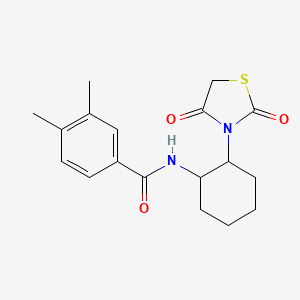 molecular formula C18H22N2O3S B2776388 N-[2-(2,4-dioxo-1,3-thiazolidin-3-yl)cyclohexyl]-3,4-dimethylbenzamide CAS No. 1207007-91-7