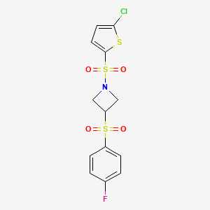 1-((5-Chlorothiophen-2-yl)sulfonyl)-3-((4-fluorophenyl)sulfonyl)azetidine