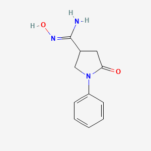 molecular formula C11H13N3O2 B2776401 N'-hydroxy-5-oxo-1-phenylpyrrolidine-3-carboximidamide CAS No. 1993504-43-0