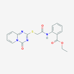 Ethyl 2-[[2-(4-oxopyrido[1,2-a][1,3,5]triazin-2-yl)sulfanylacetyl]amino]benzoate