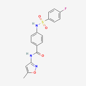 4-[(4-fluorophenyl)sulfonylamino]-N-(5-methyl-1,2-oxazol-3-yl)benzamide