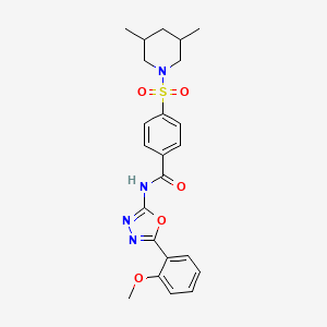 molecular formula C23H26N4O5S B2776410 4-[(3,5-dimethylpiperidin-1-yl)sulfonyl]-N-[5-(2-methoxyphenyl)-1,3,4-oxadiazol-2-yl]benzamide CAS No. 501352-12-1