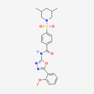 4-(3,5-dimethylpiperidin-1-yl)sulfonyl-N-[5-(2-methoxyphenyl)-1,3,4-oxadiazol-2-yl]benzamide