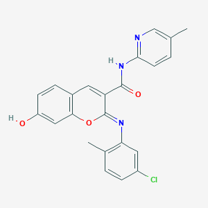 (2Z)-2-[(5-chloro-2-methylphenyl)imino]-7-hydroxy-N-(5-methylpyridin-2-yl)-2H-chromene-3-carboxamide
