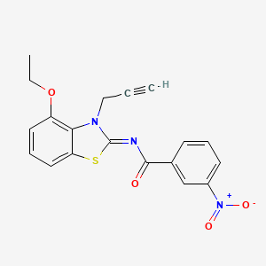 molecular formula C19H15N3O4S B2776415 N-[(2Z)-4-ethoxy-3-(prop-2-yn-1-yl)-2,3-dihydro-1,3-benzothiazol-2-ylidene]-3-nitrobenzamide CAS No. 868376-92-5