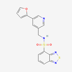 molecular formula C16H12N4O3S2 B2776416 N-((5-(furan-2-yl)pyridin-3-yl)methyl)benzo[c][1,2,5]thiadiazole-4-sulfonamide CAS No. 2034234-16-5