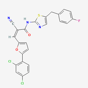 (Z)-2-cyano-3-(5-(2,4-dichlorophenyl)furan-2-yl)-N-(5-(4-fluorobenzyl)thiazol-2-yl)acrylamide