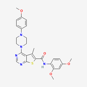 N-(2,4-dimethoxyphenyl)-4-[4-(4-methoxyphenyl)piperazin-1-yl]-5-methylthieno[2,3-d]pyrimidine-6-carboxamide