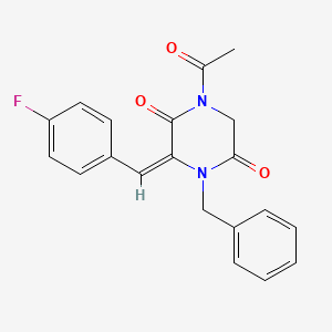 (3E)-1-acetyl-4-benzyl-3-[(4-fluorophenyl)methylidene]piperazine-2,5-dione