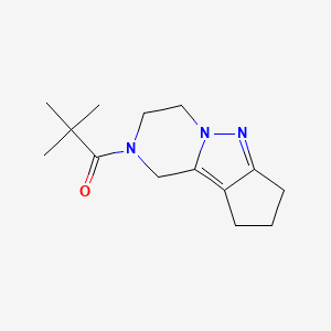 molecular formula C14H21N3O B2776447 2,2-dimethyl-1-{7,8,11-triazatricyclo[6.4.0.0^{2,6}]dodeca-1,6-dien-11-yl}propan-1-one CAS No. 2034455-69-9