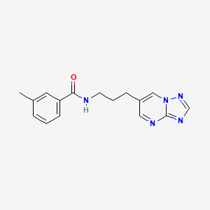 molecular formula C16H17N5O B2776448 N-(3-([1,2,4]triazolo[1,5-a]pyrimidin-6-yl)propyl)-3-methylbenzamide CAS No. 2034377-80-3