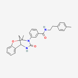 molecular formula C27H27N3O3 B2776451 3-{9-methyl-11-oxo-8-oxa-10,12-diazatricyclo[7.3.1.0^{2,7}]trideca-2,4,6-trien-10-yl}-N-[2-(4-methylphenyl)ethyl]benzamide CAS No. 901264-58-2