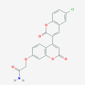 B2776464 2-[4-(6-Chloro-2-oxochromen-3-yl)-2-oxochromen-7-yl]oxyacetamide CAS No. 869079-49-2