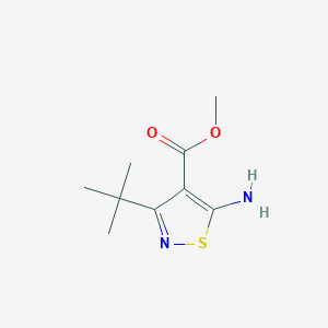 molecular formula C9H14N2O2S B2776466 methyl5-amino-3-tert-butyl-1,2-thiazole-4-carboxylate CAS No. 2138226-81-8