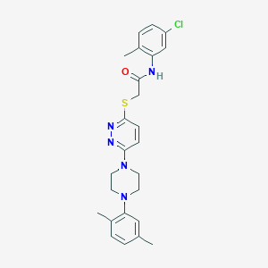 molecular formula C25H28ClN5OS B2776479 N-(5-CHLORO-2-METHYLPHENYL)-2-({6-[4-(2,5-DIMETHYLPHENYL)PIPERAZIN-1-YL]PYRIDAZIN-3-YL}SULFANYL)ACETAMIDE CAS No. 1359391-22-2