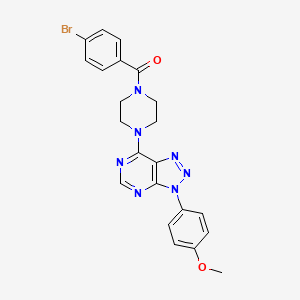 molecular formula C22H20BrN7O2 B2776480 (4-bromophenyl)(4-(3-(4-methoxyphenyl)-3H-[1,2,3]triazolo[4,5-d]pyrimidin-7-yl)piperazin-1-yl)methanone CAS No. 920204-46-2