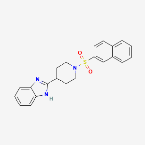 molecular formula C22H21N3O2S B2776490 2-(1-naphthalen-2-ylsulfonylpiperidin-4-yl)-1H-benzimidazole CAS No. 836691-81-7