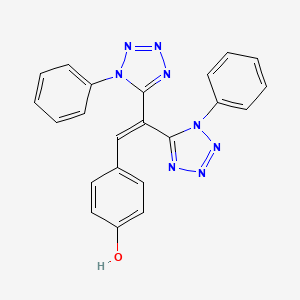 molecular formula C22H16N8O B2776504 4-(2,2-bis(1-phenyl-1H-tetrazol-5-yl)vinyl)phenol CAS No. 326008-38-2