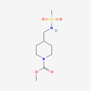 molecular formula C9H18N2O4S B2776506 Methyl 4-(methylsulfonamidomethyl)piperidine-1-carboxylate CAS No. 1235358-79-8