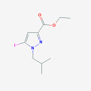 molecular formula C10H15IN2O2 B2776508 Ethyl 5-iodo-1-(2-methylpropyl)pyrazole-3-carboxylate CAS No. 2226181-76-4