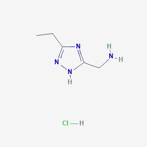 molecular formula C5H11ClN4 B2776524 (5-ethyl-1H-1,2,4-triazol-3-yl)methanamine hydrochloride CAS No. 1820740-63-3