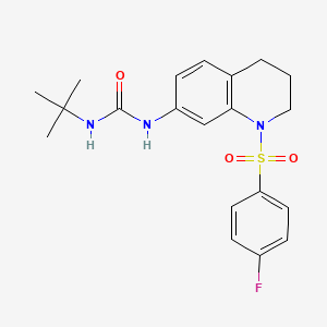 molecular formula C20H24FN3O3S B2776530 1-(Tert-butyl)-3-(1-((4-fluorophenyl)sulfonyl)-1,2,3,4-tetrahydroquinolin-7-yl)urea CAS No. 1202985-79-2