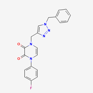 molecular formula C20H16FN5O2 B2776553 1-[(1-Benzyltriazol-4-yl)methyl]-4-(4-fluorophenyl)pyrazine-2,3-dione CAS No. 2380044-23-3