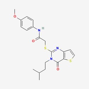 molecular formula C20H23N3O3S2 B2776555 N-(4-methoxyphenyl)-2-{[3-(3-methylbutyl)-4-oxo-3,4-dihydrothieno[3,2-d]pyrimidin-2-yl]sulfanyl}acetamide CAS No. 1252924-52-9