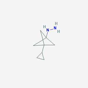 molecular formula C8H14N2 B2776556 (3-Cyclopropyl-1-bicyclo[1.1.1]pentanyl)hydrazine CAS No. 2287275-19-6