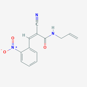 molecular formula C13H11N3O3 B2776568 (Z)-2-cyano-3-(2-nitrophenyl)-N-prop-2-enylprop-2-enamide CAS No. 121217-59-2
